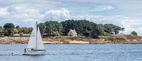 Sailing boat along the coast