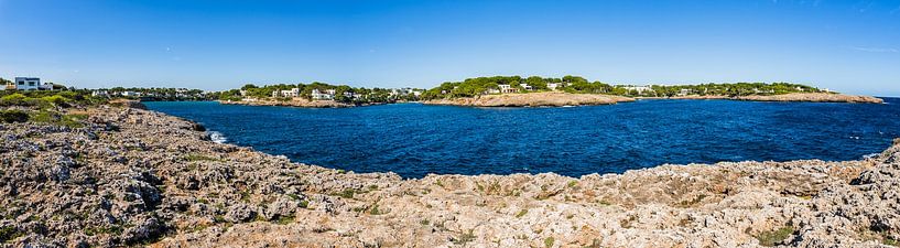 Panorama view of Cala D'Or coast, Majorca island, Spain by Alex Winter