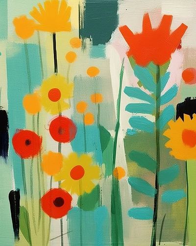 Fleurs colorées "Flower power" (puissance des fleurs)