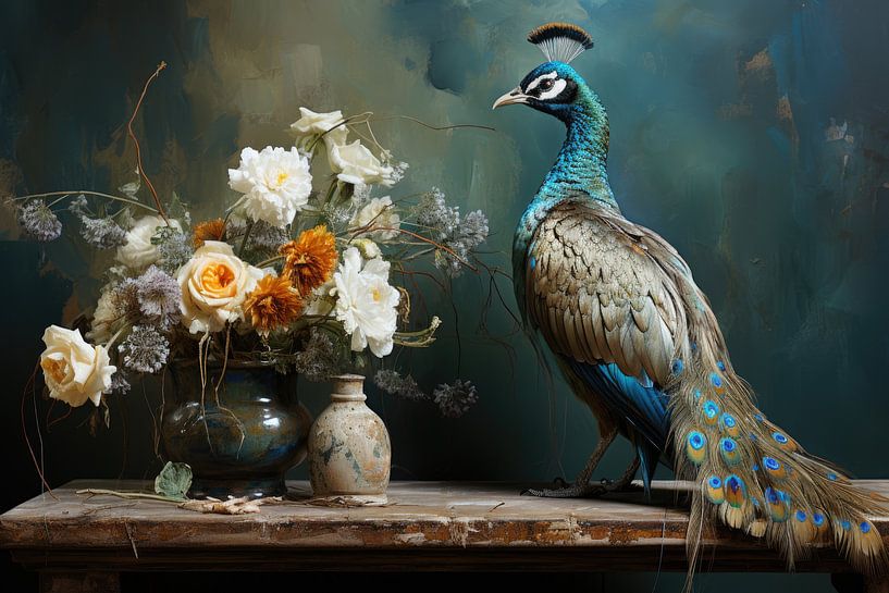 Still life Paauw in country style by Digitale Schilderijen