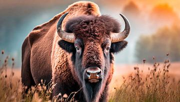 Buffalo in the landscape by Mustafa Kurnaz