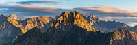 Zonsondergang, Höfats, 2259m, Allgäuer Alpen, Allgäu, Beieren, Duitsland