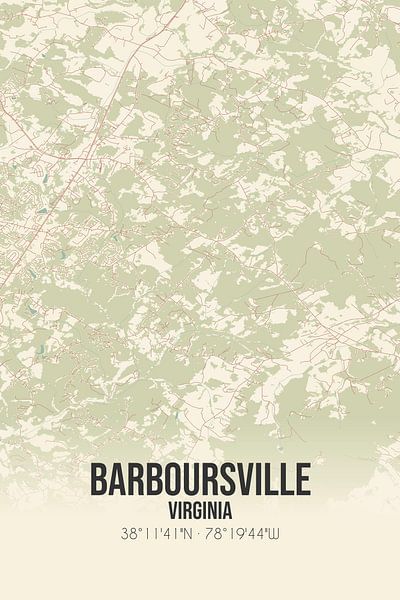 Vintage map of Barboursville (Virginia), USA. by Prints of Place