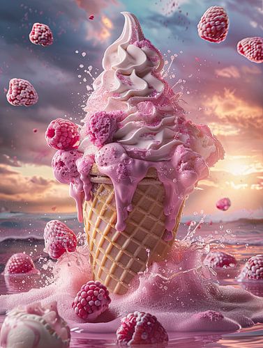 Delicious ice cream creations in tempting colours and backgrounds