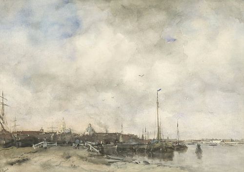 Gezicht op een stad, Jacob Maris