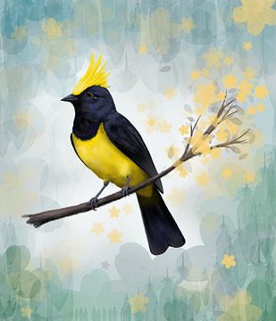 Sultanmees, digitale tekening van Bianca Wisseloo