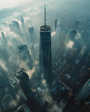 Manhattan van bovenaf van fernlichtsicht