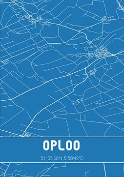 Blaupause | Karte | Oploo (Nordbrabant) von Rezona