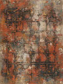 Rostfarbenes Gitter und verwitterte Struktur von STUDIO ARTSY