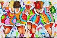 Four Ladies by Vrolijk Schilderij thumbnail