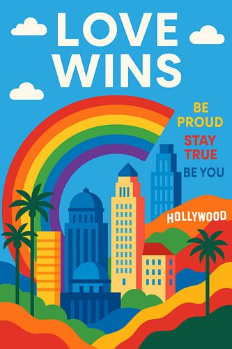 L'amour l'emporte Affiche de la fierté hollywoodienne