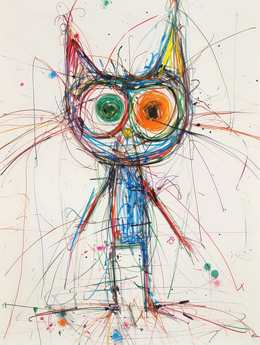 Colourful Cat - Merry Illustration