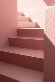 Pink abstract staircase | travel photography print by Kimberley Jekel