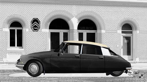 Citroën ID 19 in black and white