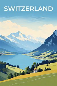 Vintage Reiseplakat Schweiz