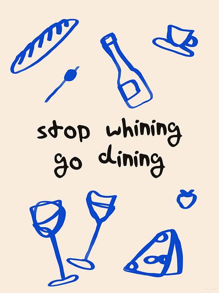 Go dining | Minimalist food art poster by Romy Smit