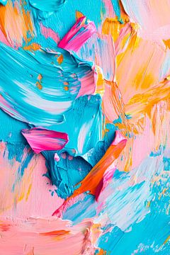 Kleurrijk acrylschilderij - Abstract van Poster Art Shop
