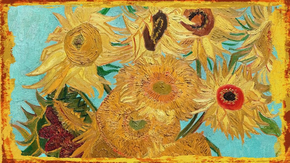 Zonnebloemen van Van Gogh van GᎥรєlค Art Ŧ๏г Y๏ย op canvas, behang en meer