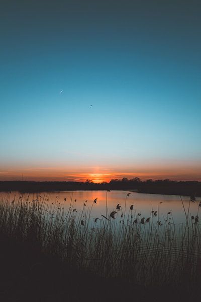 Dunkelblauer Sonnenuntergang von Wouter van der Weerd