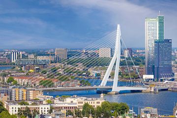 Vue sur le pont Erasmus depuis l'Euromast sur Melanie Viola