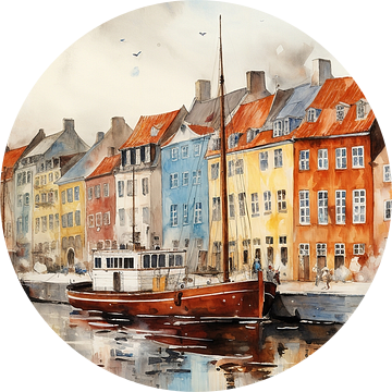 Schilderij Denemarken van Abstract Schilderij