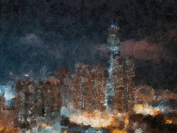 Abstract stadsscene van Maurice Dawson