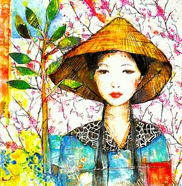 The cherry blossom blooms. ( Collage 1 )