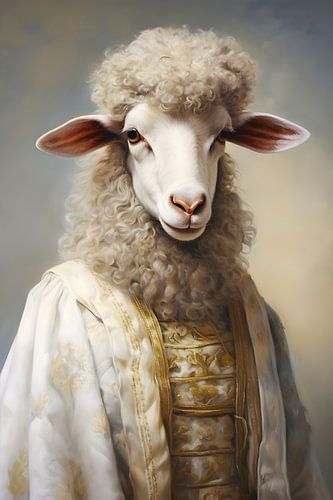 Portrait de mouton chic