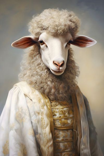 Chic Sheep Portrait by But First Framing