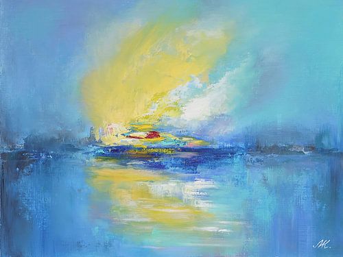 Abstract zeegezicht - zonsopgang Reflecties