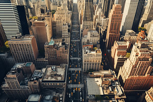 Drohnenaufnahmen mit Blick auf die Straße von New York City