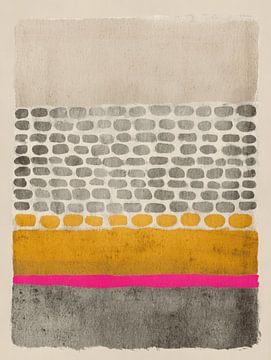 Composition abstraite ludique avec accent néon sur Studio Allee