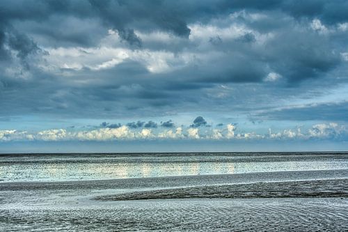 De Waddenzee nabij Paesens Moddergat in de herfst