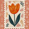 Orangefarbene Tulpe in verspieltem grafischem Stil von But First Framing