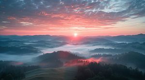 Herbstlicher Morgen im Nebel