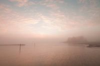 Misty lake