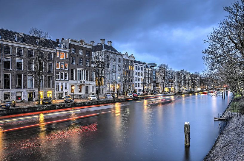 Nieuwe Herengracht bij avond van Frans Blok