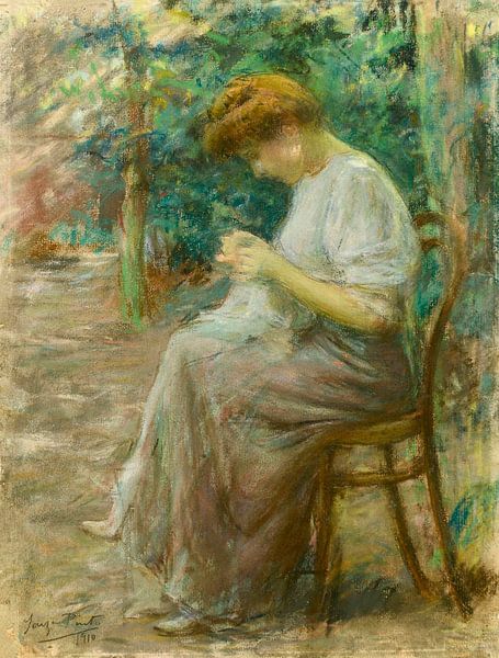 Woman Embroidering, José Júlio de Sousa-Pinto by Masterful Masters