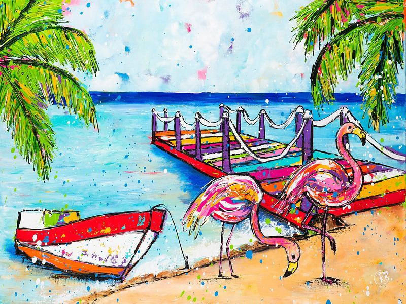 Plage de Kokomo Curaçao par Happy Paintings / Renata Rolefes