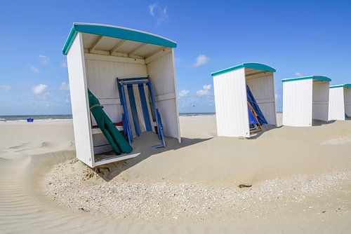 Strand cabines aan het Katwijkse strand