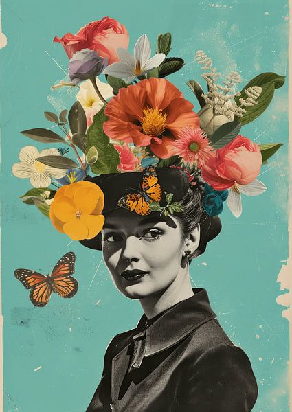 Vintage-Collage Porträt von Studio Allee