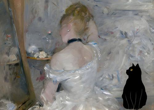 Katposter Morisot Vrouw aan haar toilette Pop