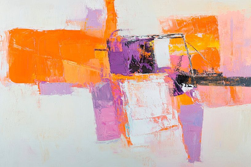 Abstract colour composition in orange and purple by Poster Art Shop
