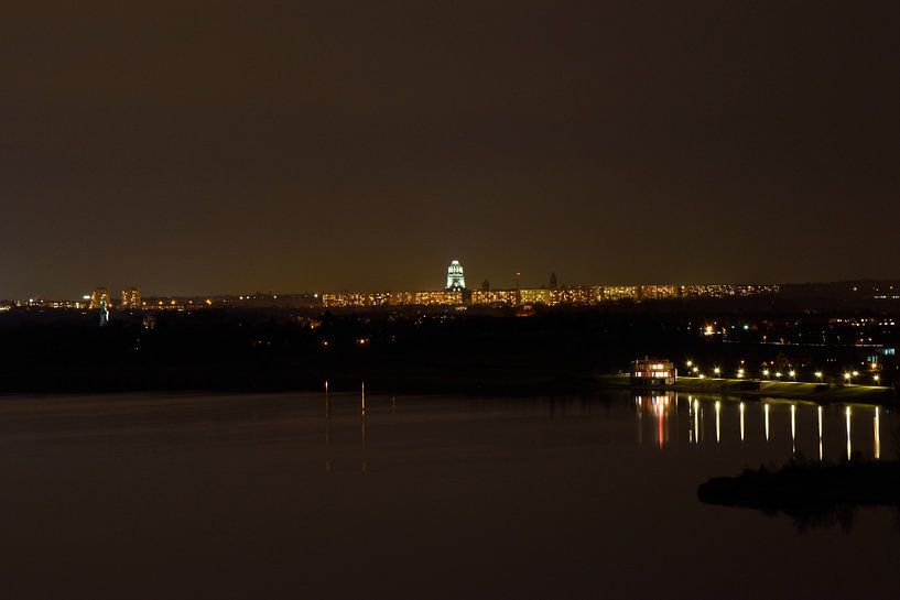 Leipzig Skyline in de Nacht van Marcel Ethner