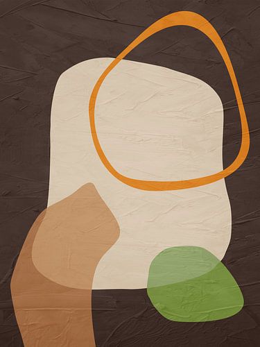 Abstract organic geometric modern art in earth tones