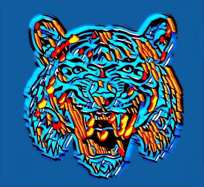 Tiger in graffiti by Jose Lok