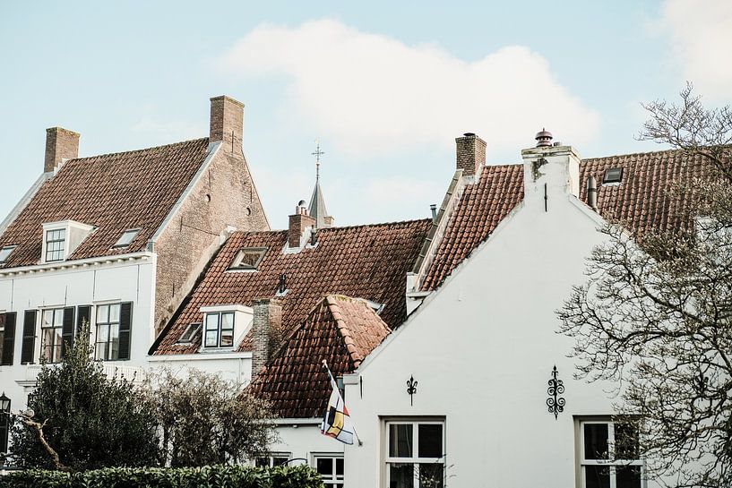 Roofs of Amersfoort Muurhuizen in sunlight by Amersfoort Fotoprint