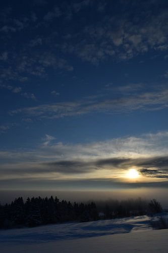 Een zonsopgang op een koude ochtend