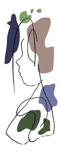 Artistiek abstract kunstwerk - profiel van vrouw