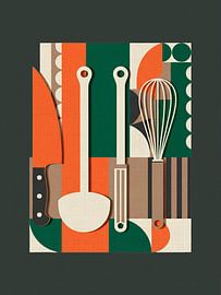 Abstrakte Kunst für die Küche in modernem geometrischem Design von STUDIO ARTSY